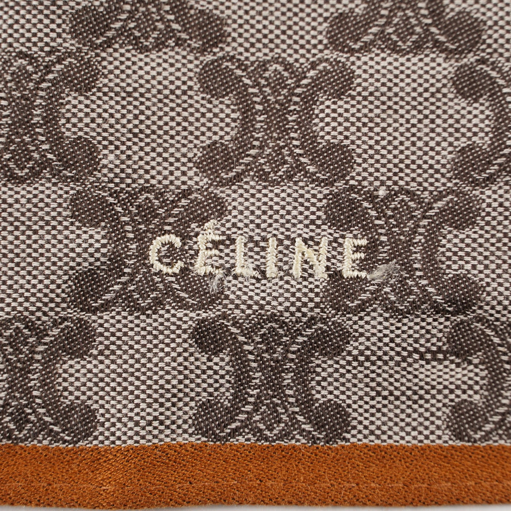 CELINE Logo Cotton Scarf Scarves Pocket Square XY206