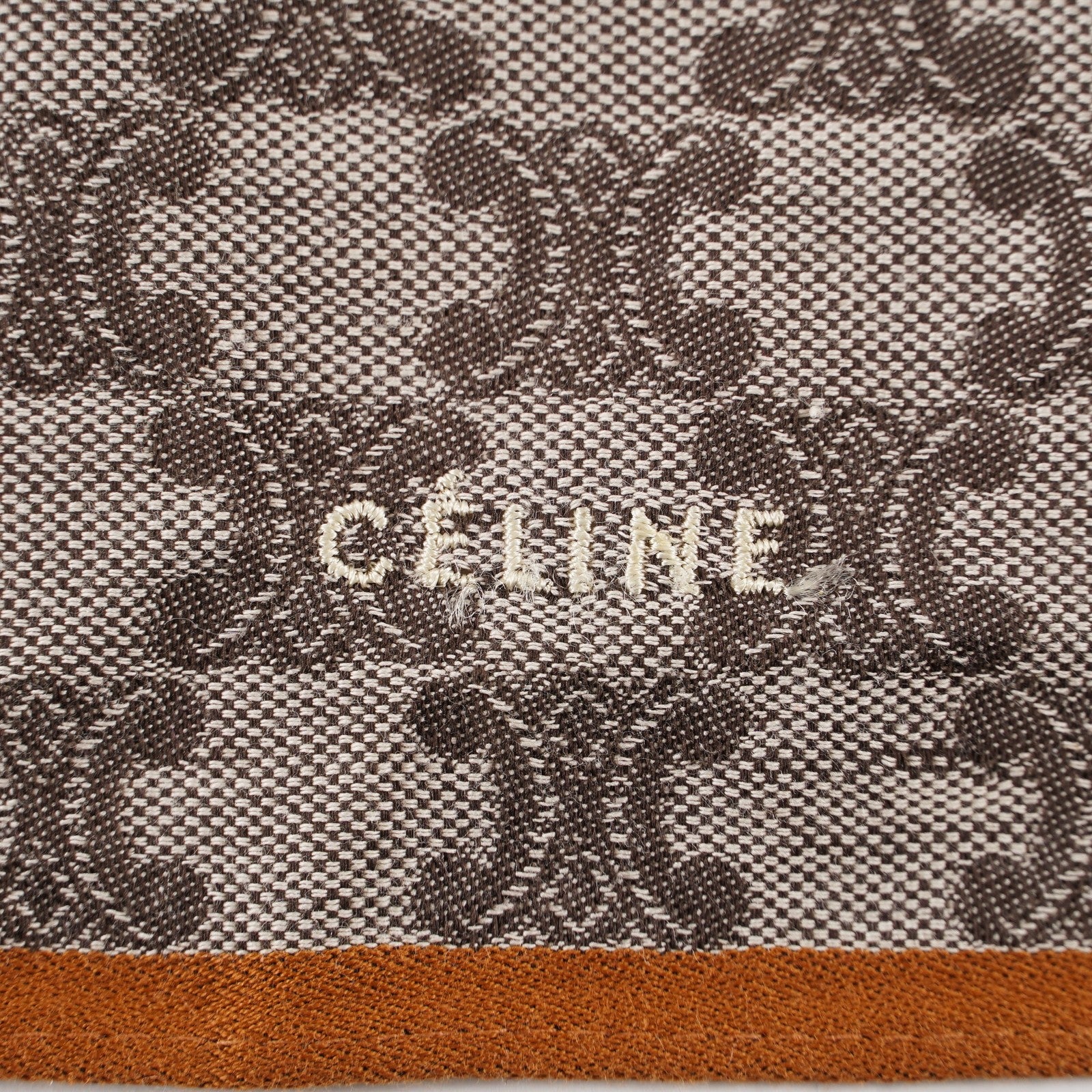 CELINE Logo Cotton Scarf Scarves Pocket Square XY206