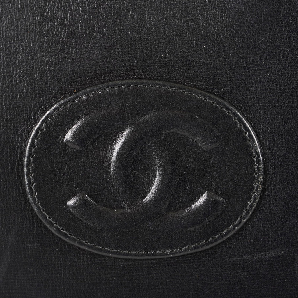 CHANEL Vintage Quilted CC Logo Jersey Chain Flat Shoulder Tote Bag 05E216352529