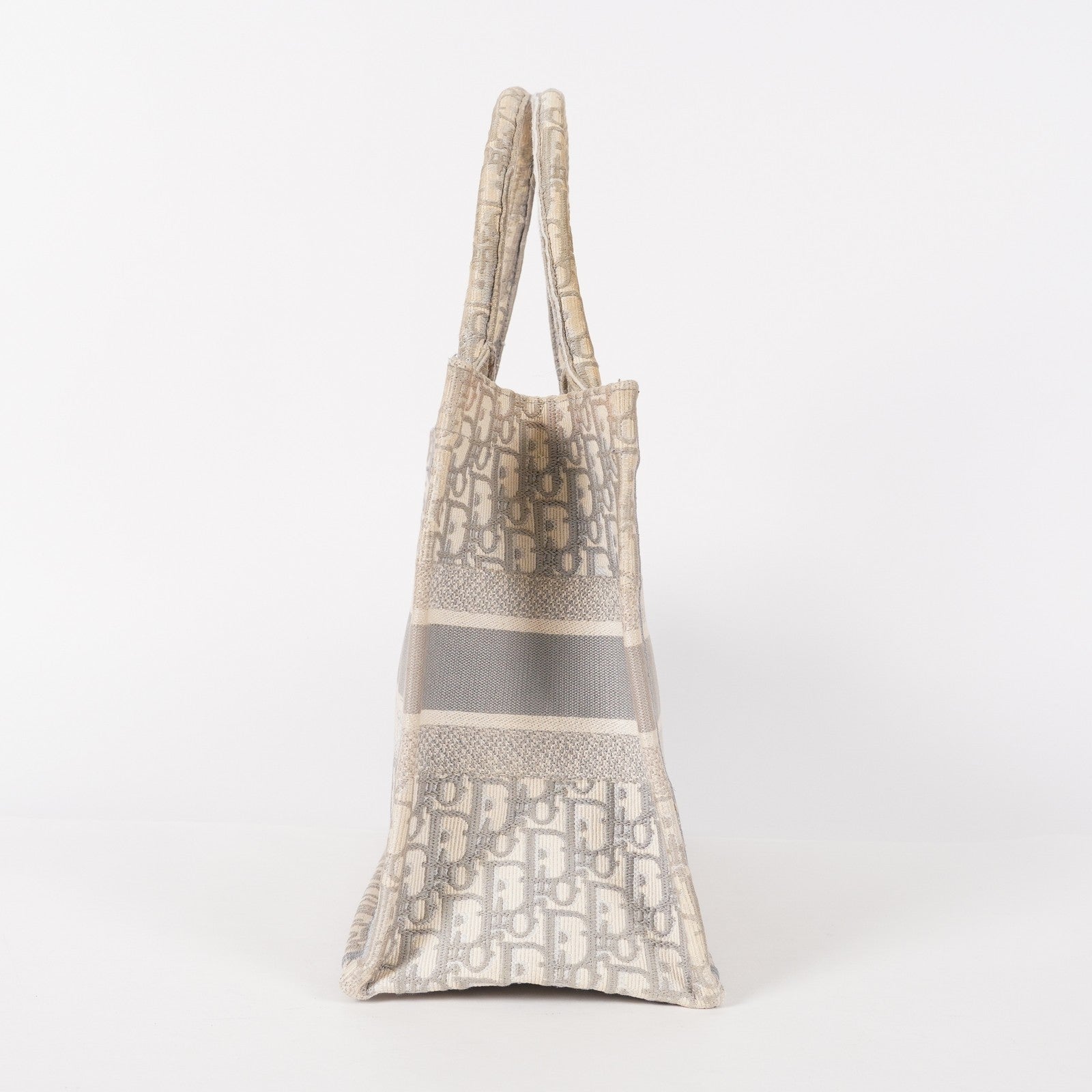 Christian Dior Book Tote Toile de Jouy Beige Gray Canvas Bag 02E207260003