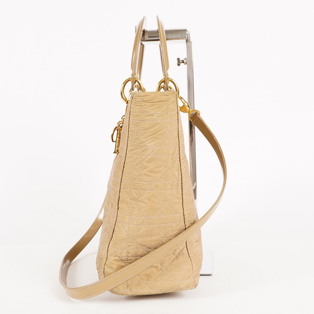 Christian Dior Vintage Lady Dior Bag Cannage Quilt Nylon Medium 02A083946805