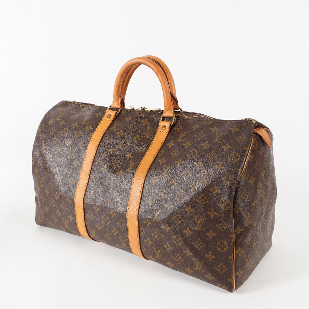 LOUIS VUITTON Keepall 50 M41426 Monogram Boston Bag Brown vintage 03E326820011
