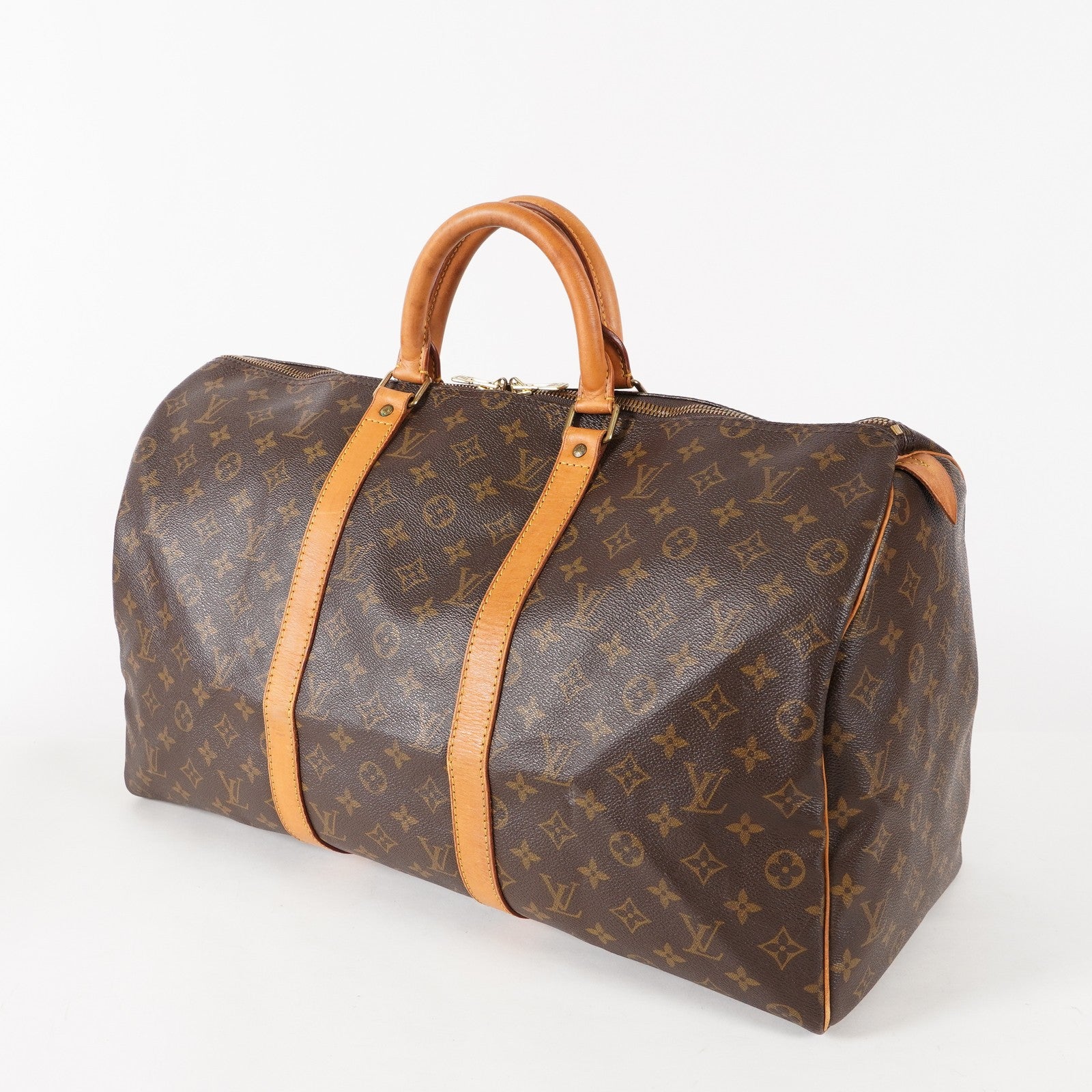 LOUIS VUITTON Keepall 50 M41426 Monogram Boston Bag Brown vintage 03E326820011