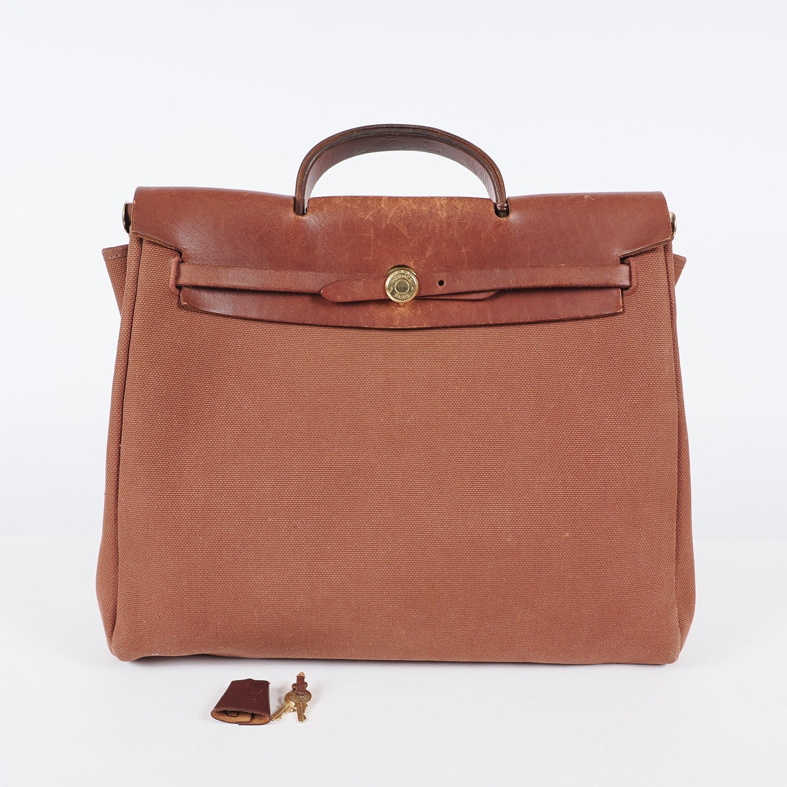 Hermes Herbag 39 Canvas Leather Handbag 04A114400006