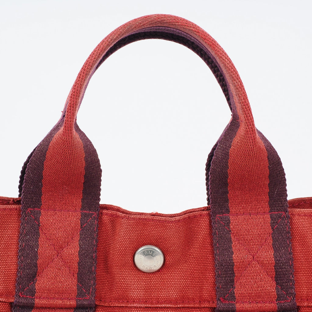 Authentic Hermes Fourre Tout PM Bordeaux Red Canvas Small Tote 04A07825007