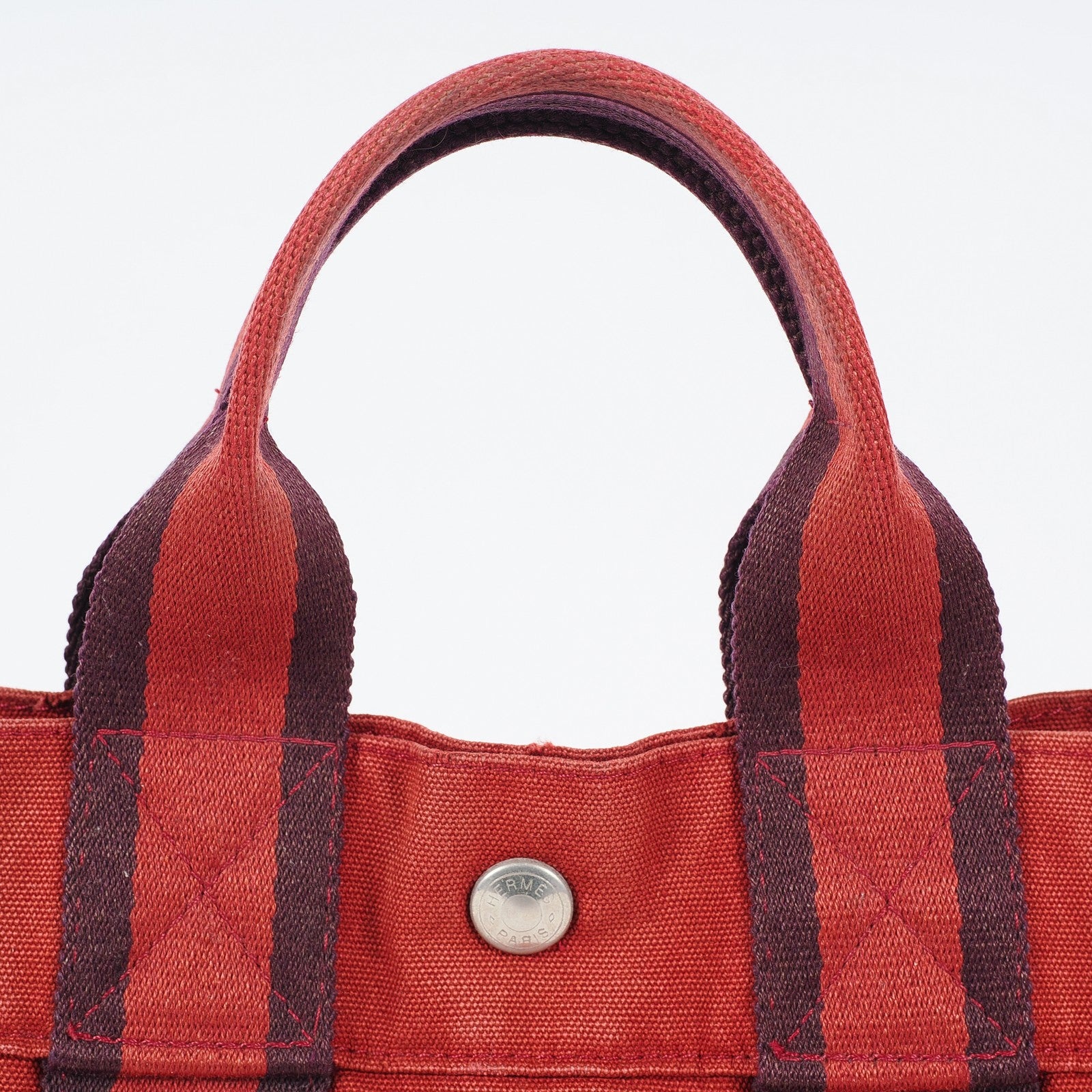 Authentic Hermes Fourre Tout PM Bordeaux Red Canvas Small Tote 04A07825007
