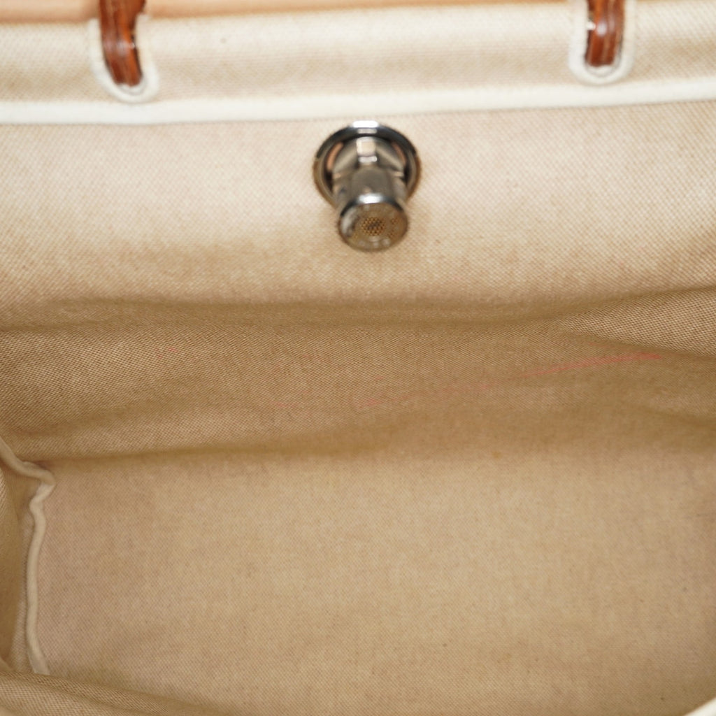 Hermes Herbag MM Handbags Leather White 04A044633207