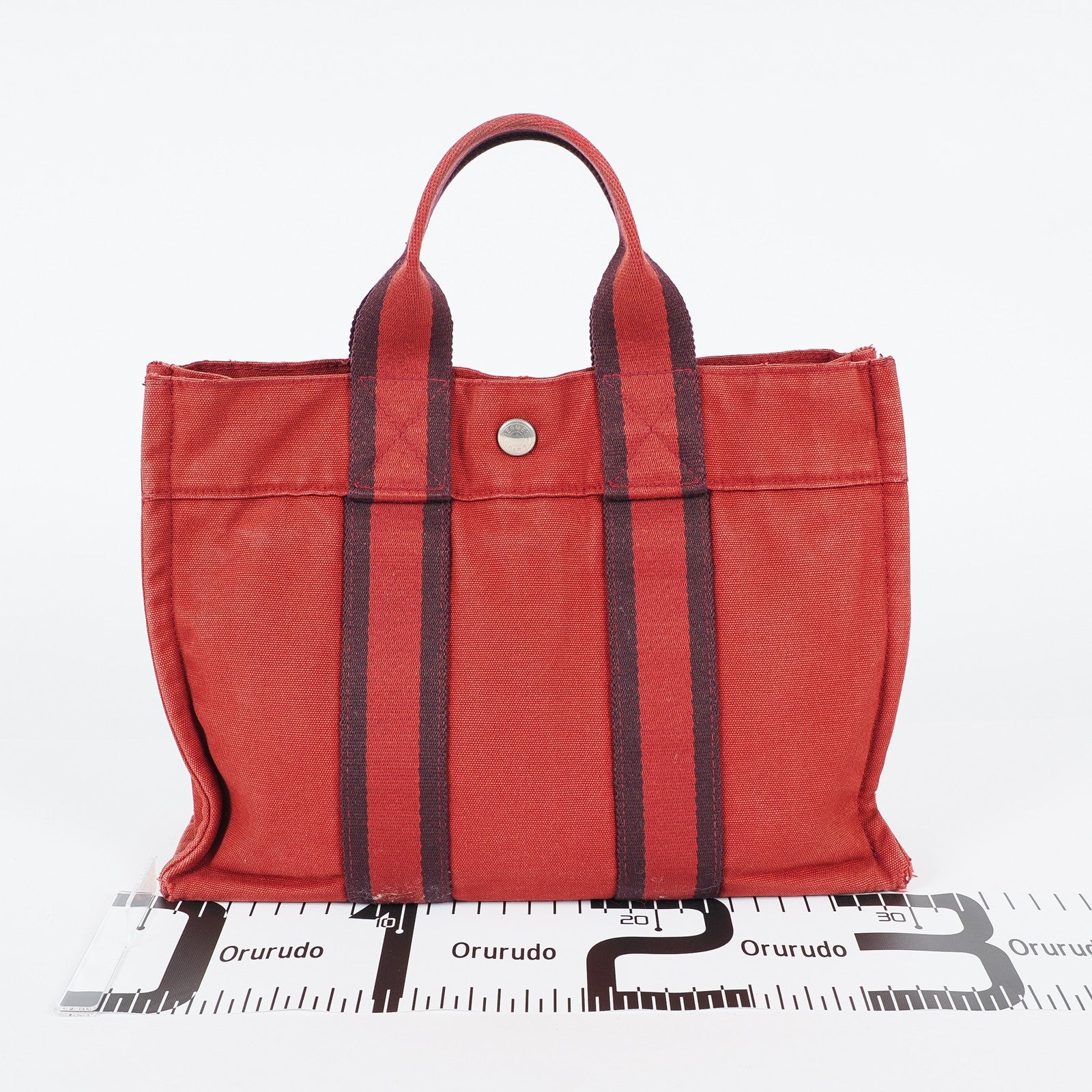 Authentic Hermes Fourre Tout PM Bordeaux Red Canvas Small Tote 04A07825007
