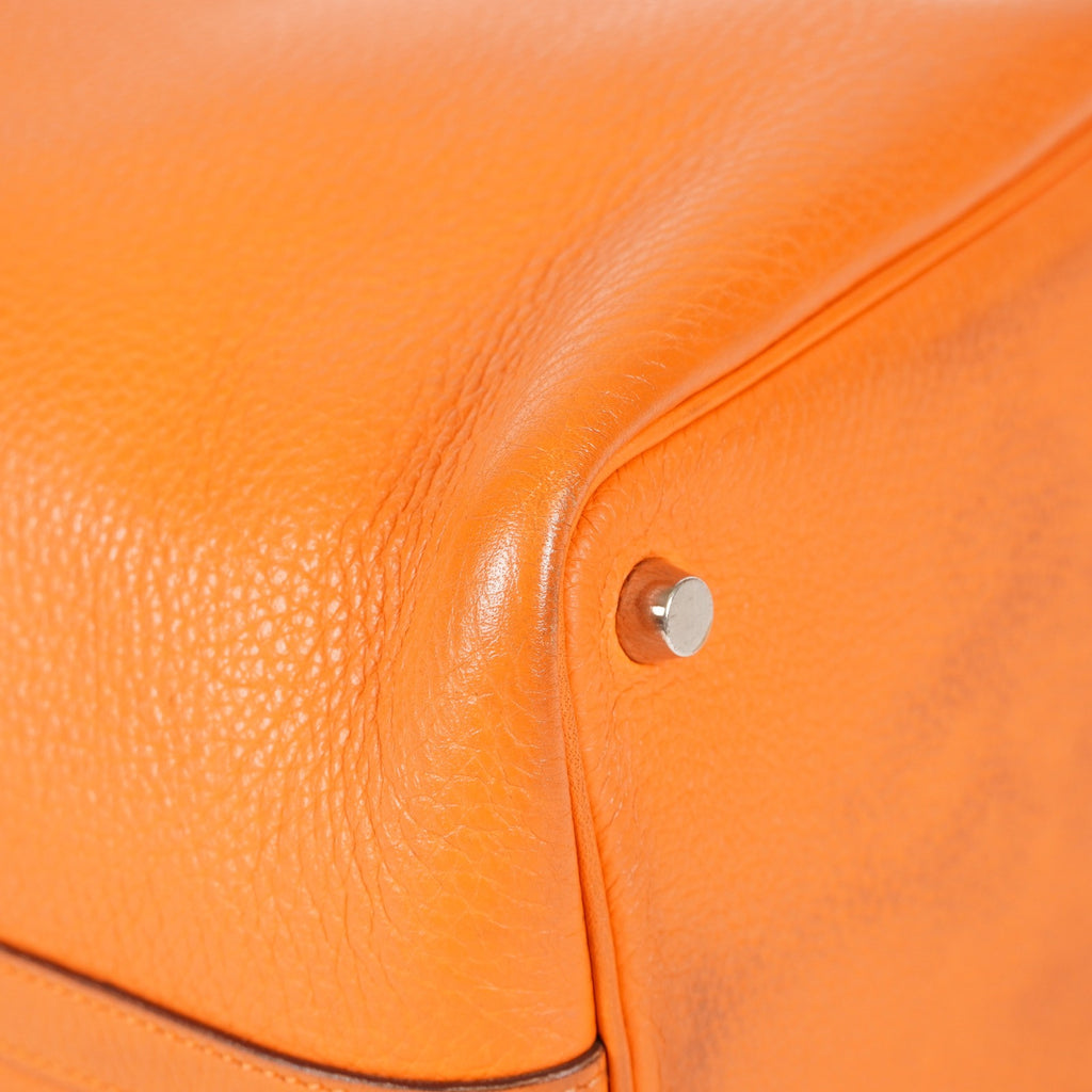 HERMES Picotin PM 18 Taurillon Clemence Orange Handbag Bag 05E0119250016