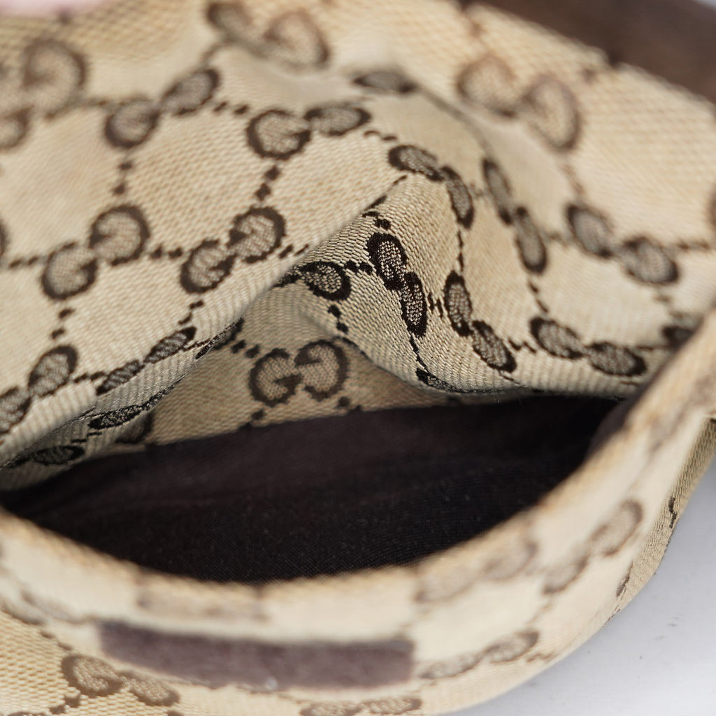 Auth GUCCI GG canvas Fanny Pack Bum Bag waist pouch sherry line 01E072970021