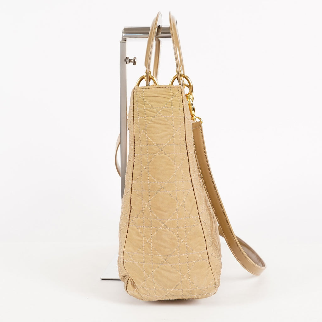 Christian Dior Vintage Lady Dior Bag Cannage Quilt Nylon Medium 02A083946805