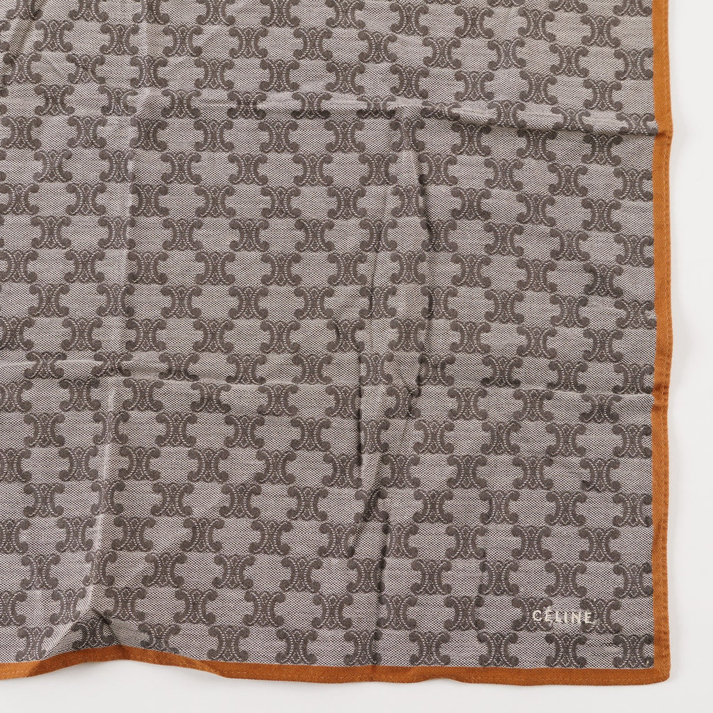 CELINE Logo Cotton Scarf Scarves Pocket Square XY206