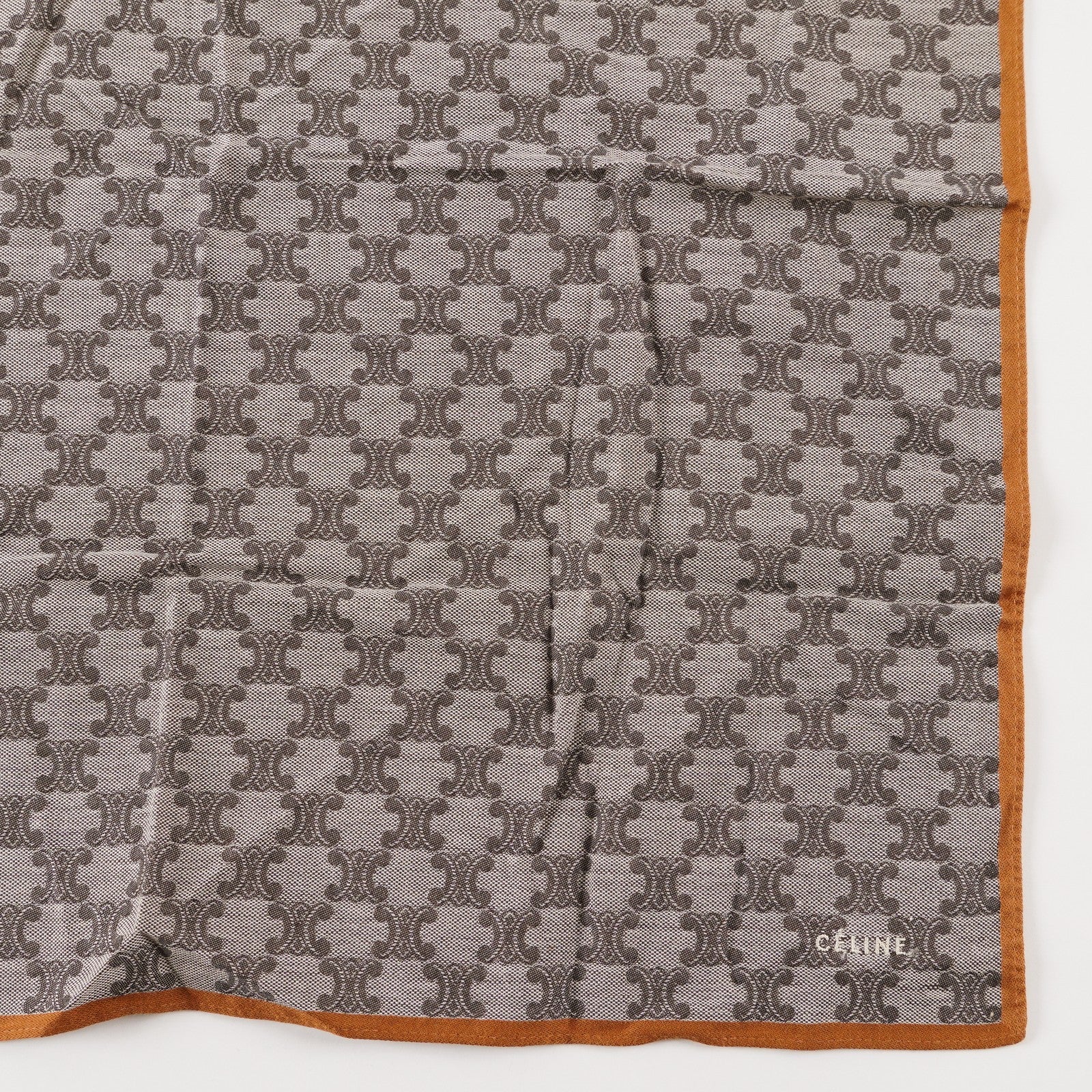 CELINE Logo Cotton Scarf Scarves Pocket Square XY206