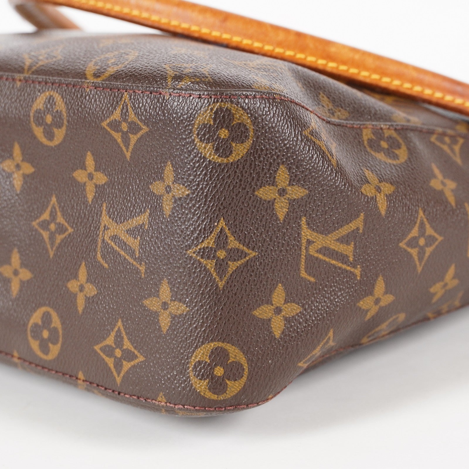 LOUIS VUITTON Looping GM Shoulder Bag Monogram Leather Brown M51145 05E053465029