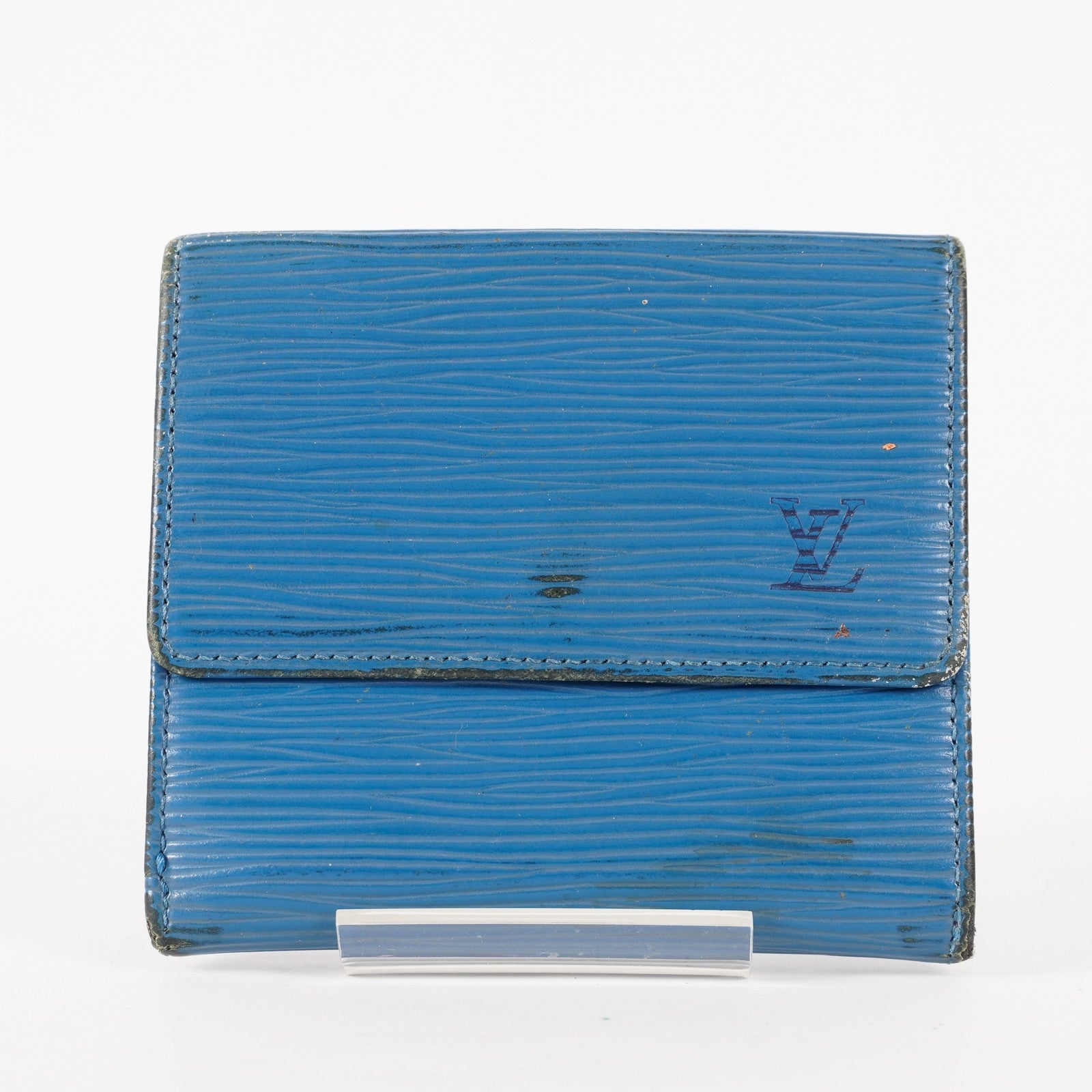 Louis Vuitton Blue Epi Leather Elise Compact Wallet  XY215