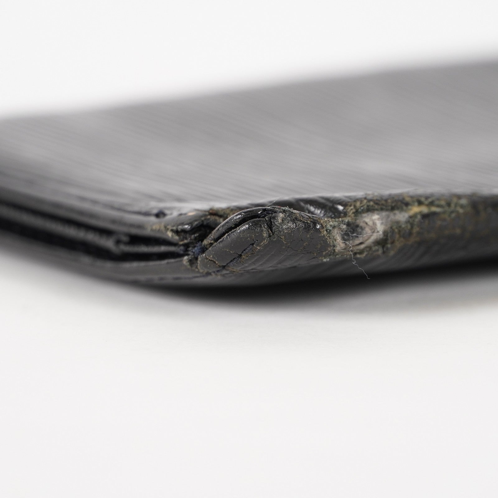 Louis Vuitton LV Long Wallet Portefeuille Brazza M63382 Black Epi Auth XY214