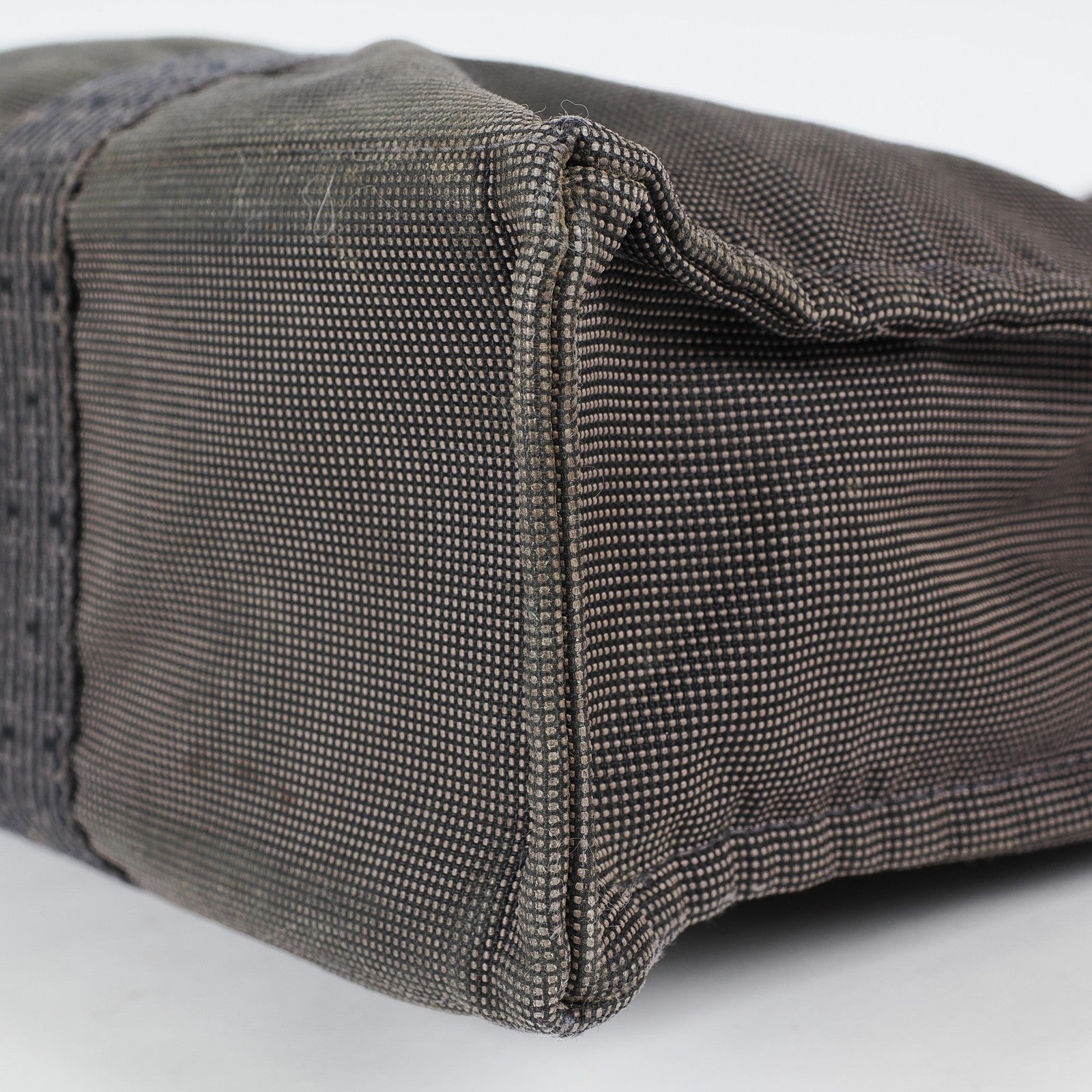 HERMES Herline MM Hand Tote Bag 100951M Nylon canvas Gray 04A20825007