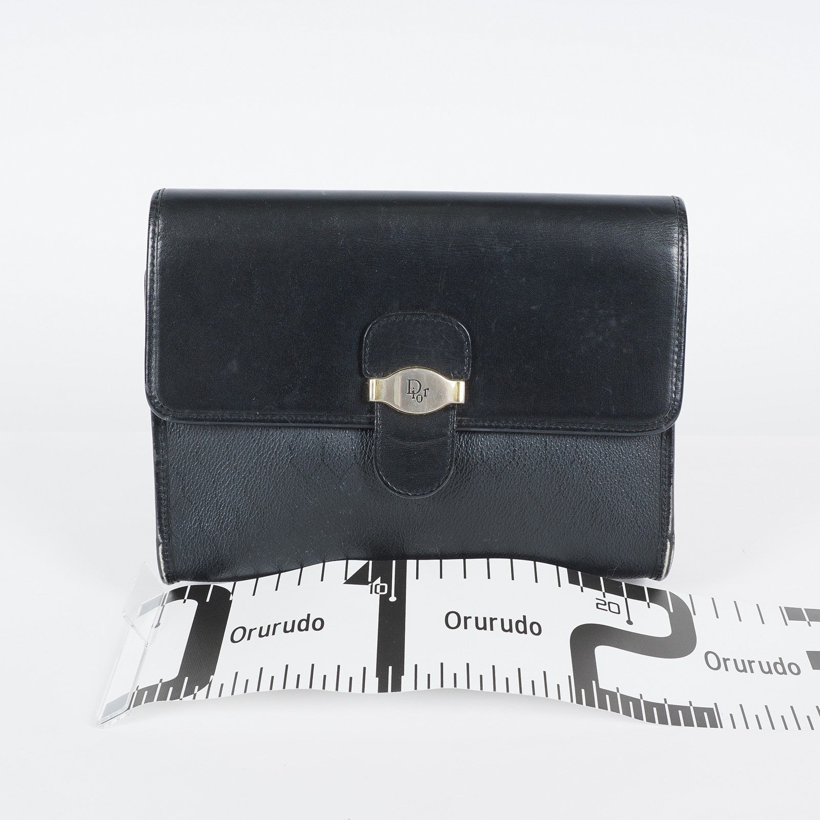 Christian Dior Vintage Leather Shoulder Bag Black Classic Handbag XY230