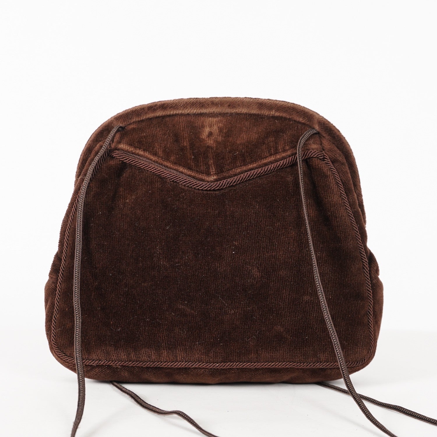 FENDI Zucca Suede Pouch Bag Handbag Brown canvas Women XY187