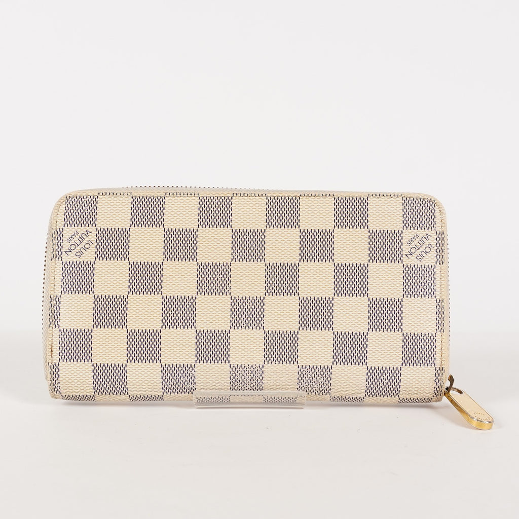 Louis Vuitton Zippy Wallet Damier Azur White Round Long PVC vintage 03T082000009