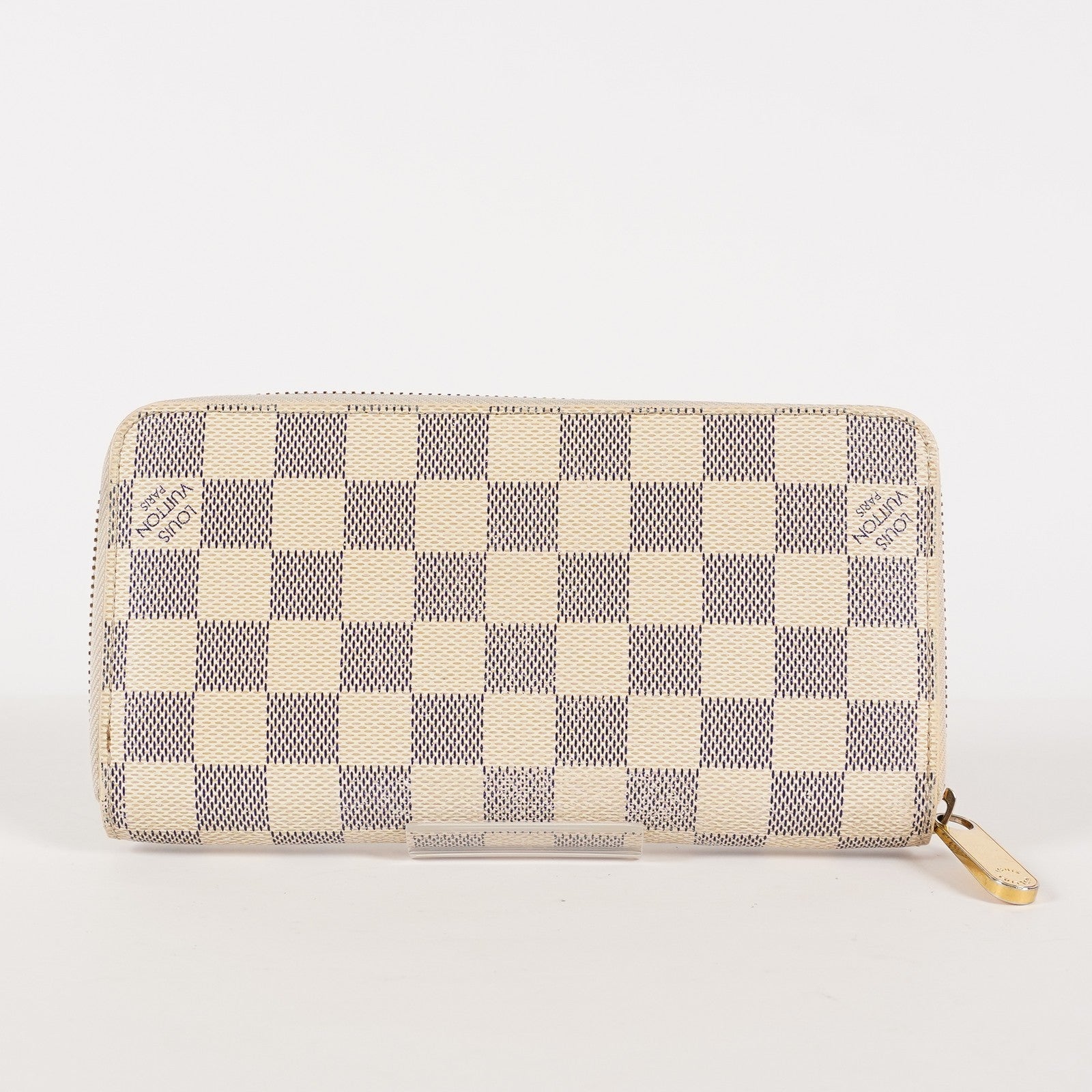 Louis Vuitton Zippy Wallet Damier Azur White Round Long PVC vintage 03T082000009