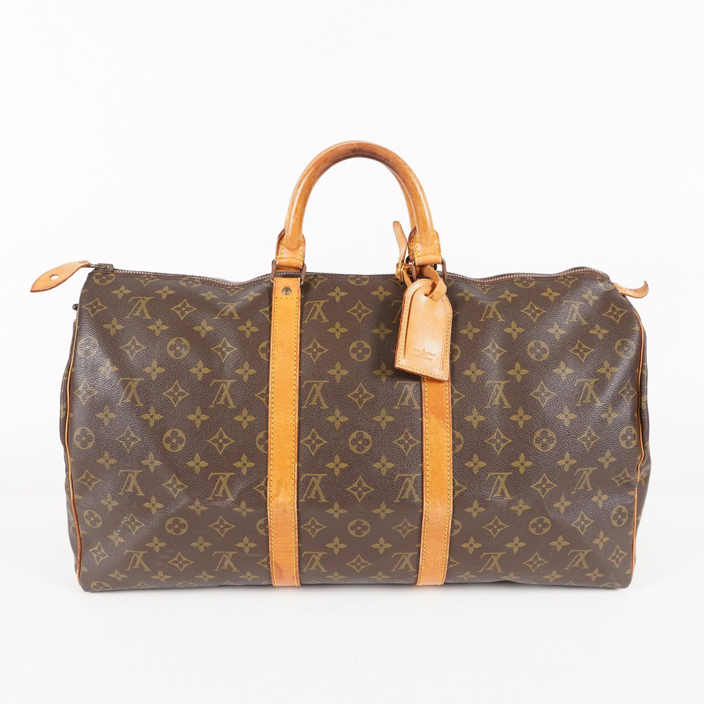LOUIS VUITTON Keepall 50 Monogram Boston Bag Brown vintage M41426 06E593775204