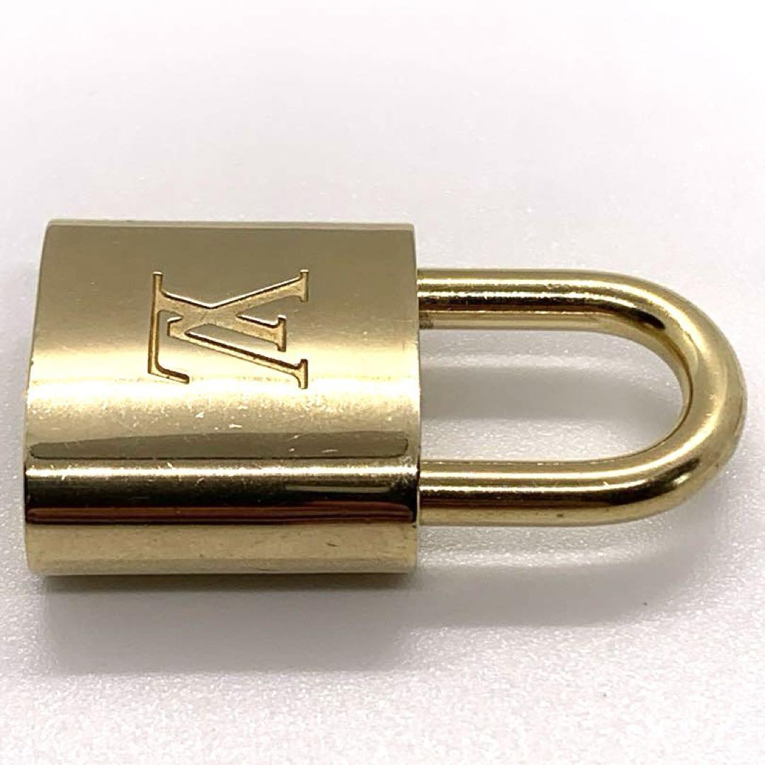 LOUIS VUITTON PadLock Lock & Key Brass Gold Authentic Number random JP Used