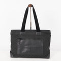 Gucci Black Nylon & Leather Tote Bag Purse With Zipper GG Monogram XY157