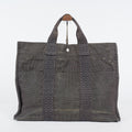HERMES Herline MM Hand Tote Bag 100951M Nylon canvas Gray 04A20825007