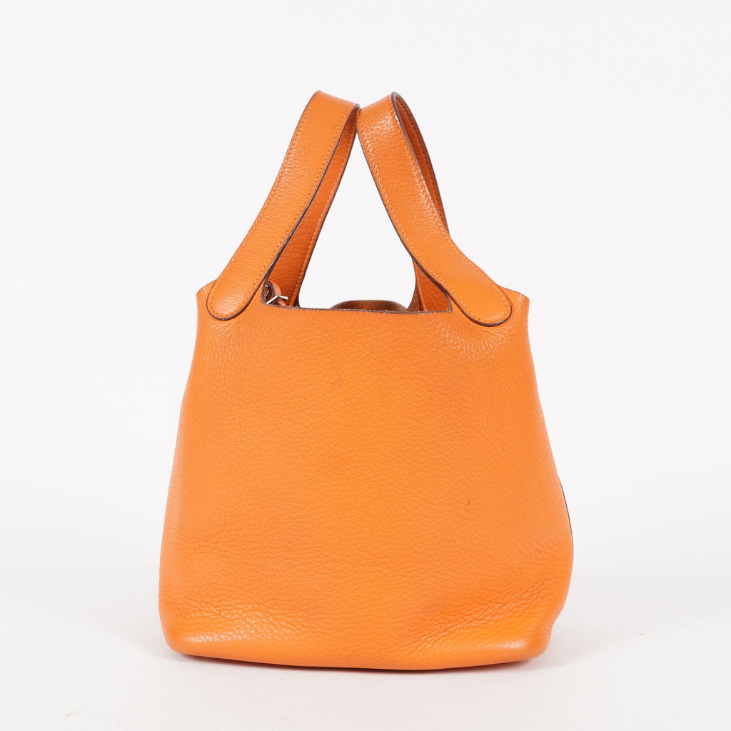 HERMES Picotin PM 18 Taurillon Clemence Orange Handbag Bag 05E0119250016