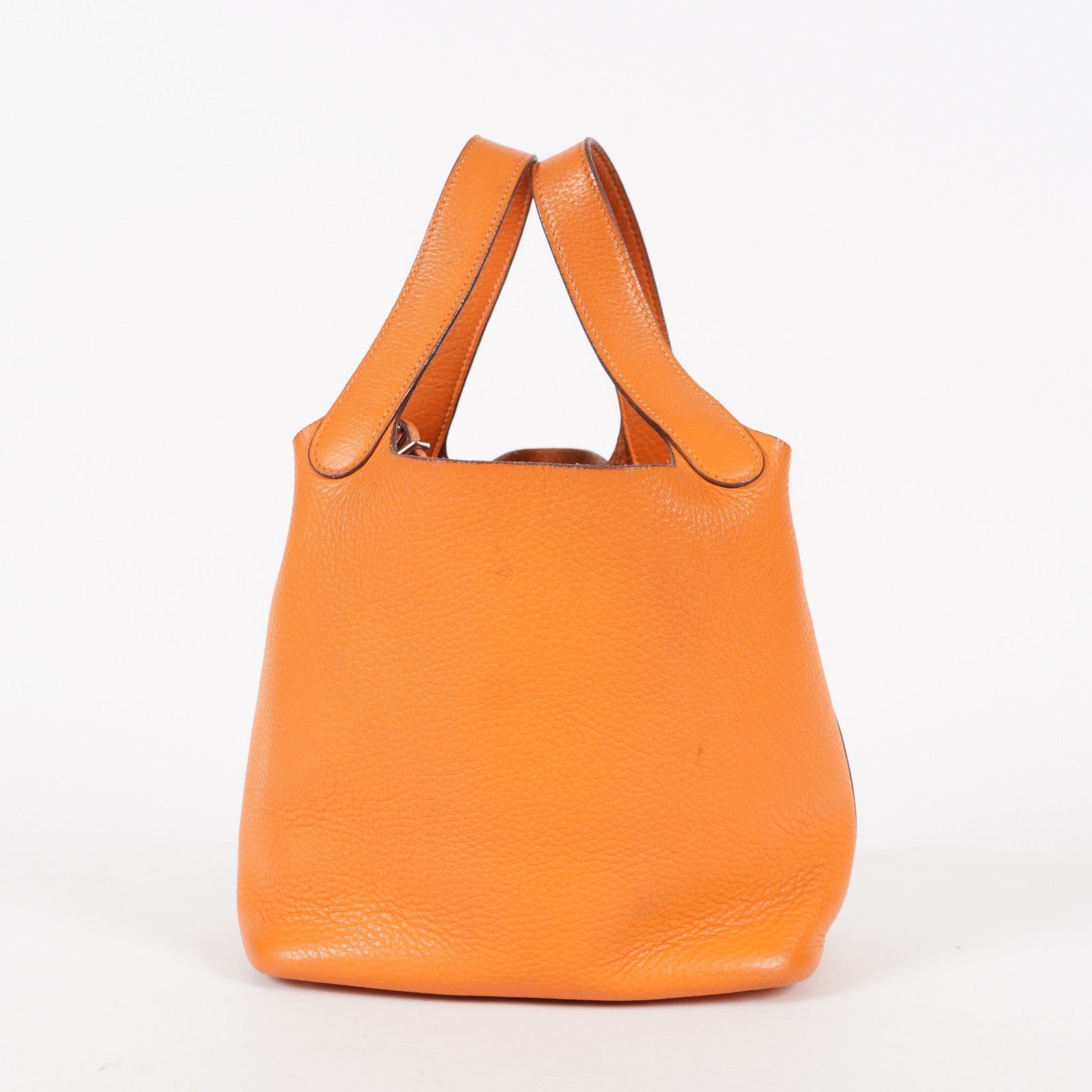 HERMES Picotin PM 18 Taurillon Clemence Orange Handbag Bag 05E0119250016