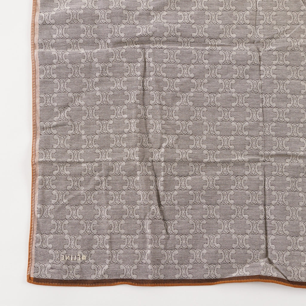 CELINE Logo Cotton Scarf Scarves Pocket Square XY206