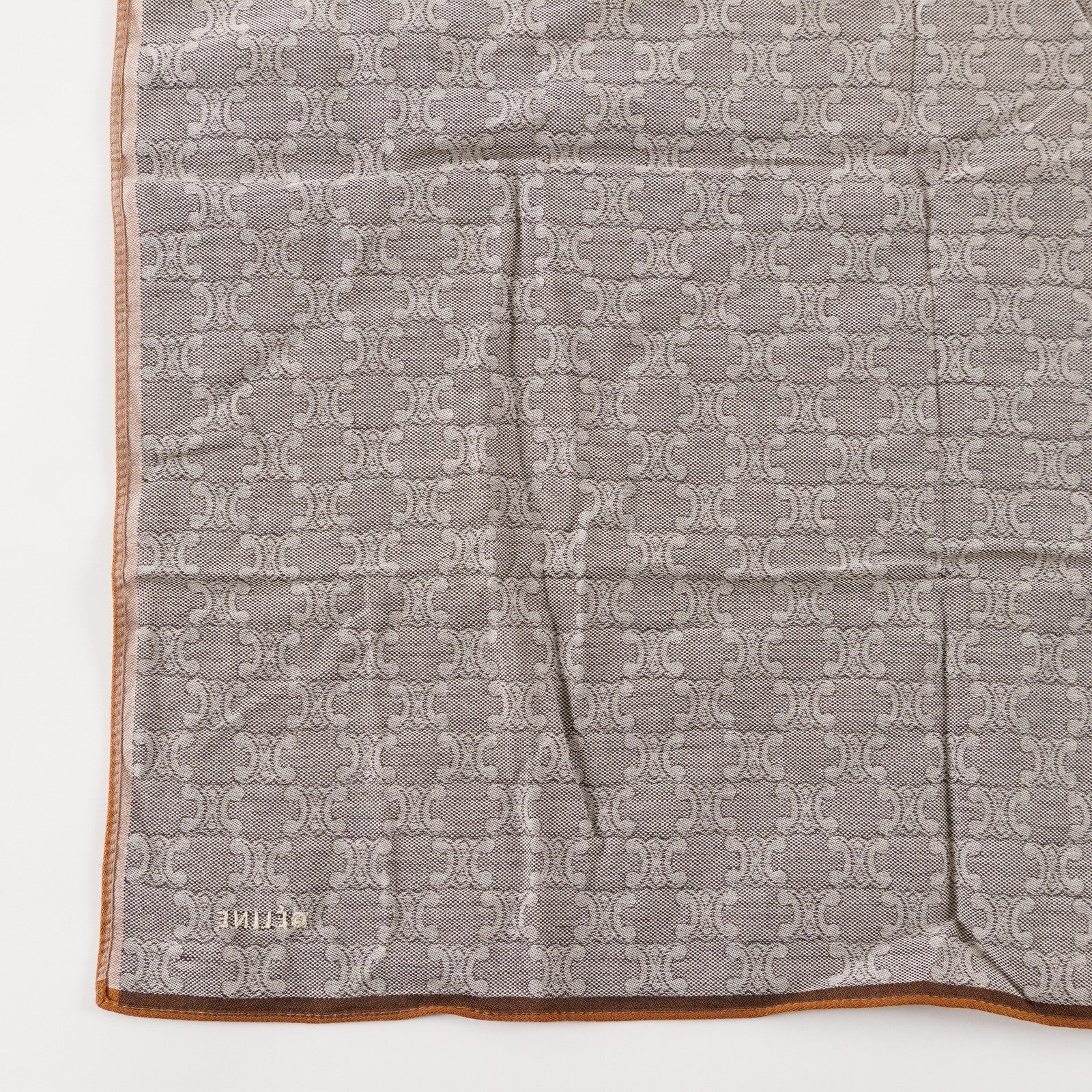 CELINE Logo Cotton Scarf Scarves Pocket Square XY206