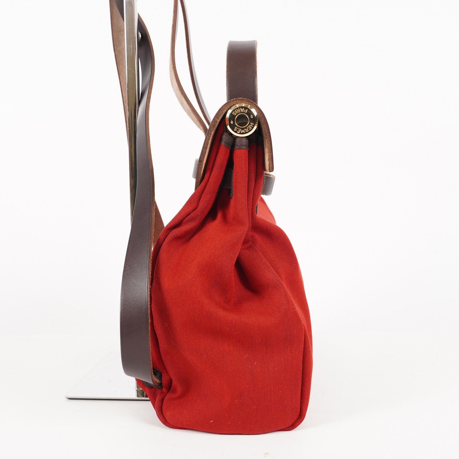 Hermes Brick RedMoka Toile Canvas and Vache Hunter Herbag 31 Bag 05E346352529