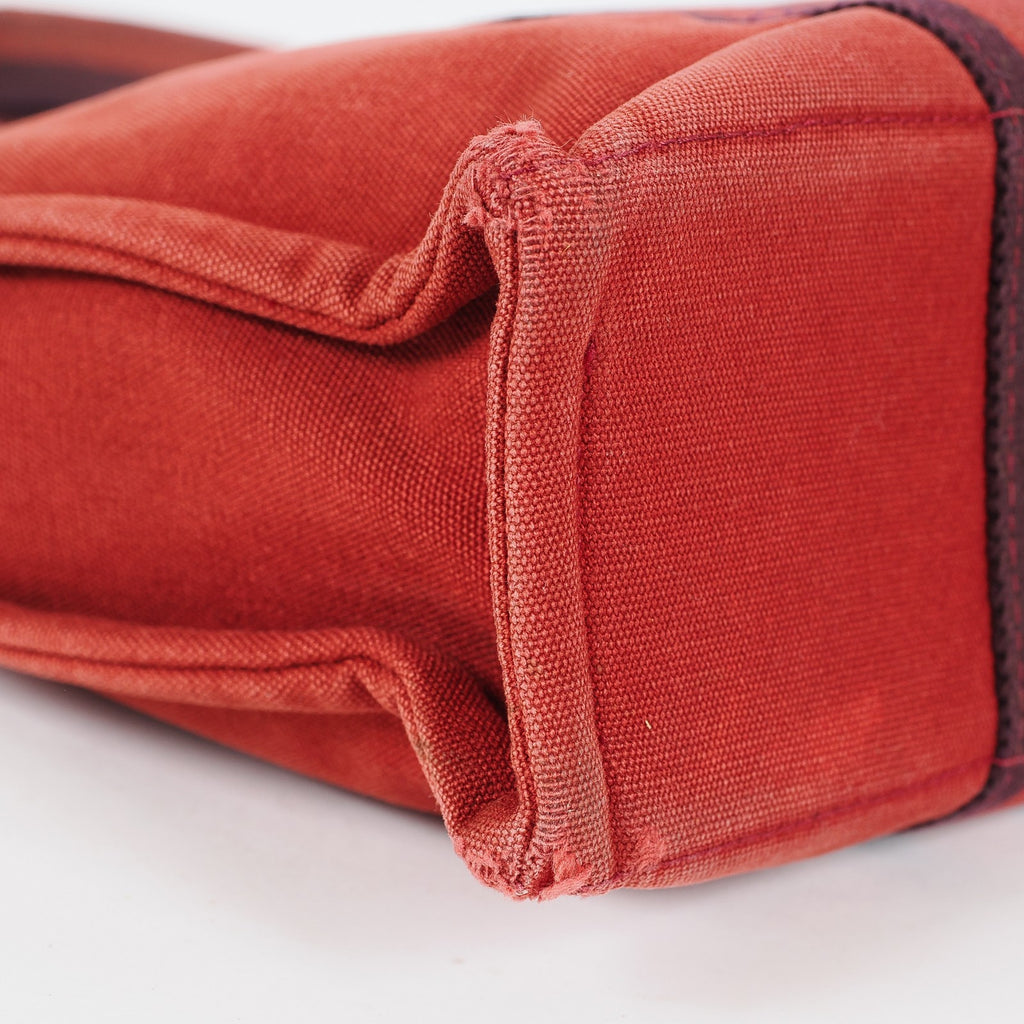 Authentic Hermes Fourre Tout PM Bordeaux Red Canvas Small Tote 04A07825007