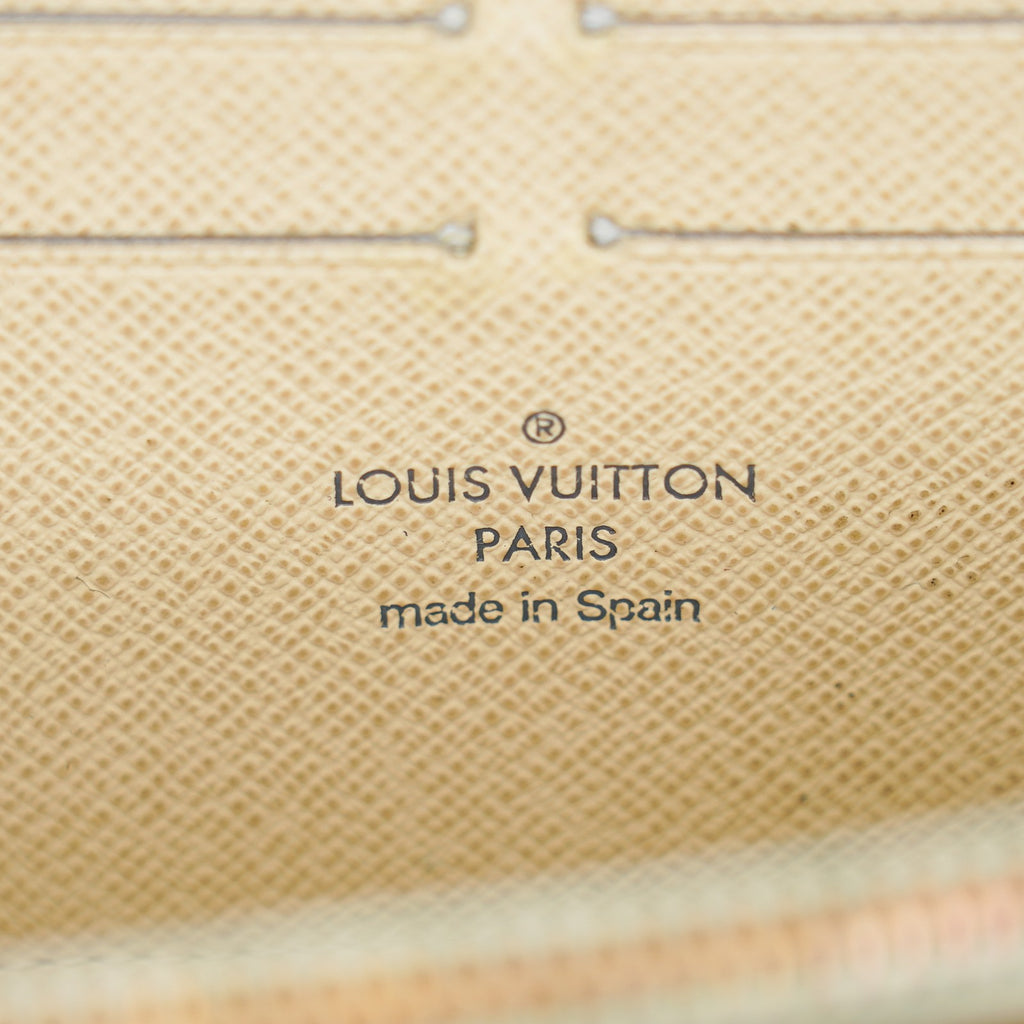 Louis Vuitton Zippy Wallet Damier Azur White Round Long PVC vintage 03T082000009