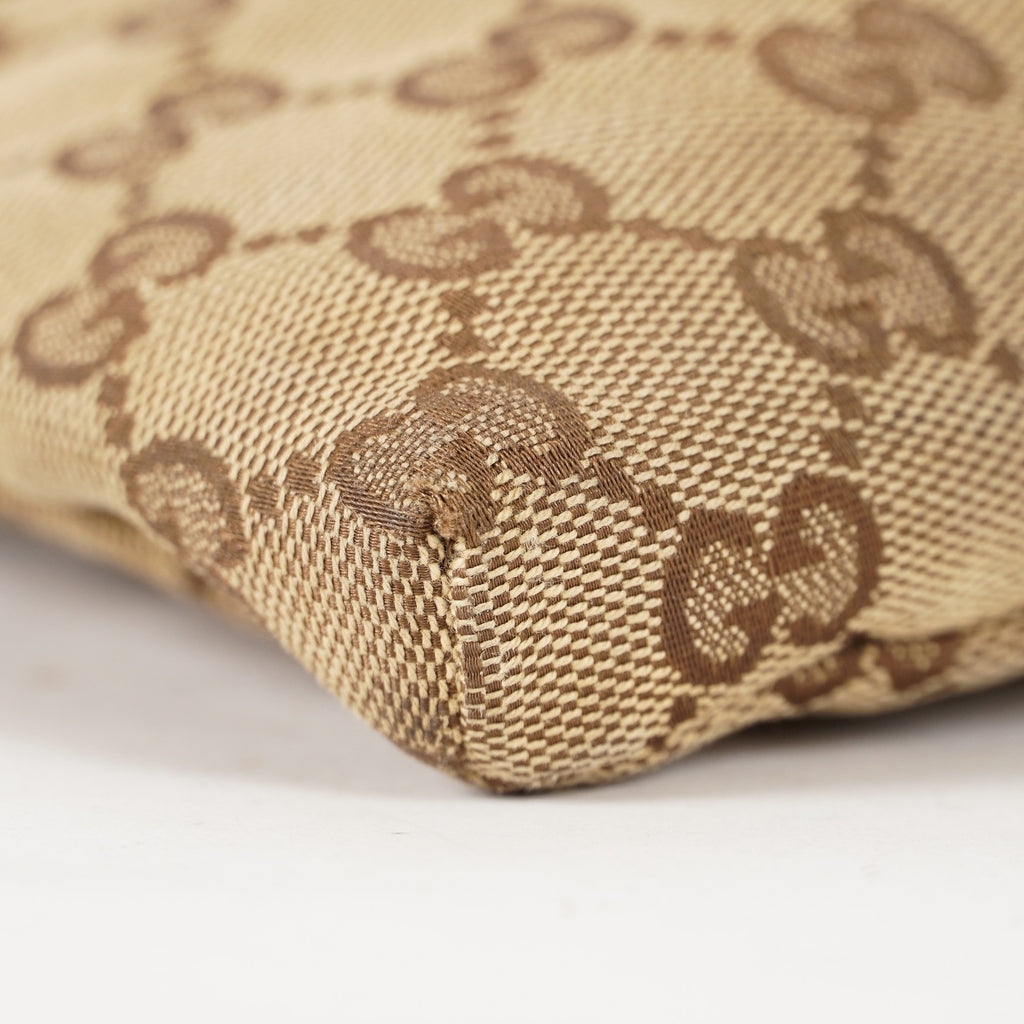 Auth GUCCI GG canvas Fanny Pack Bum Bag waist pouch sherry line 01E072970021