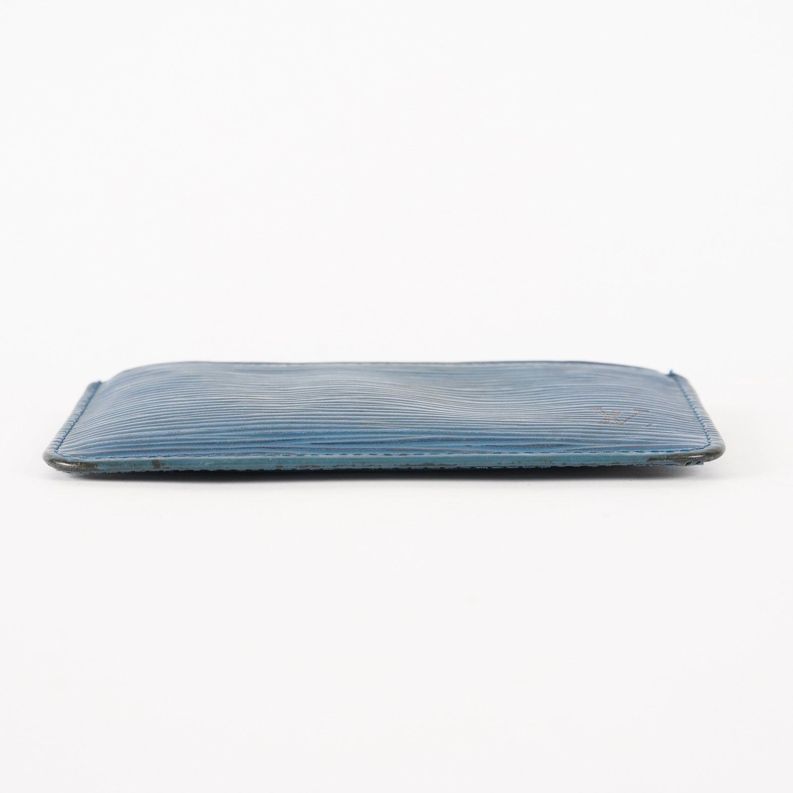 Louis Vuitton Epi De Poche Leather Pass Card Case Blue XY218