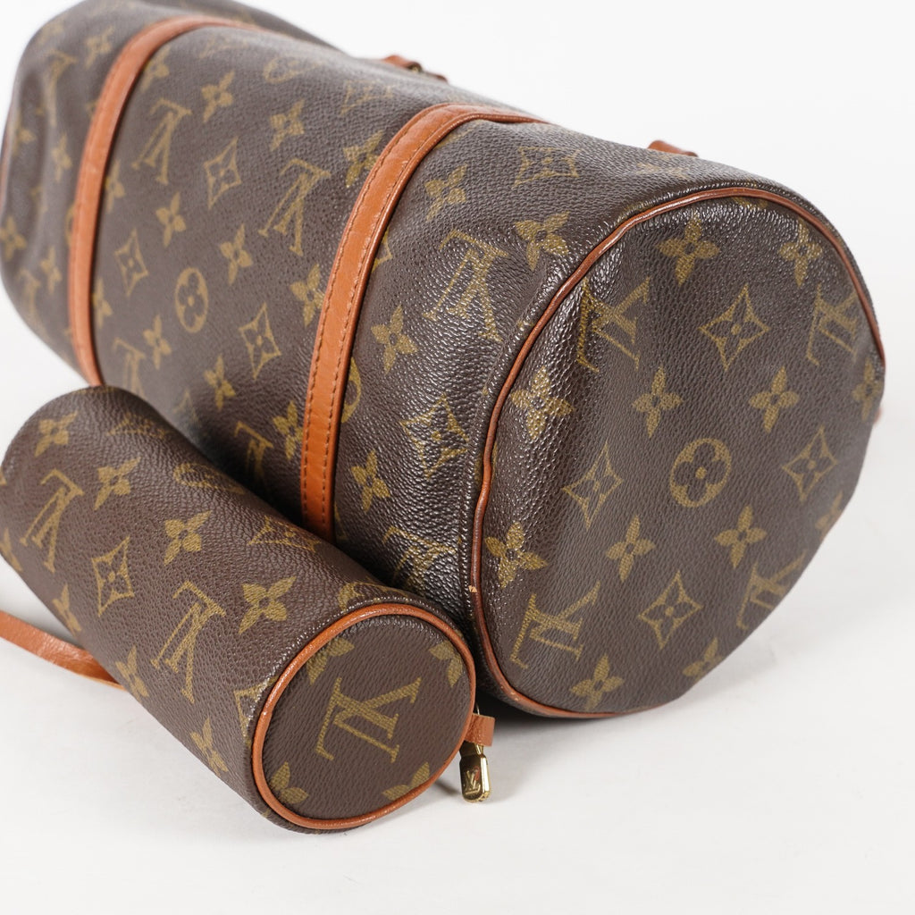 Auth LOUIS VUITTON Monogram Papillon 30 M51365 Handbag W/Pouch used 12E145500020