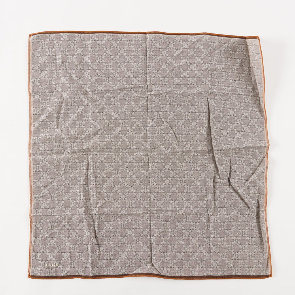 CELINE Logo Cotton Scarf Scarves Pocket Square XY206