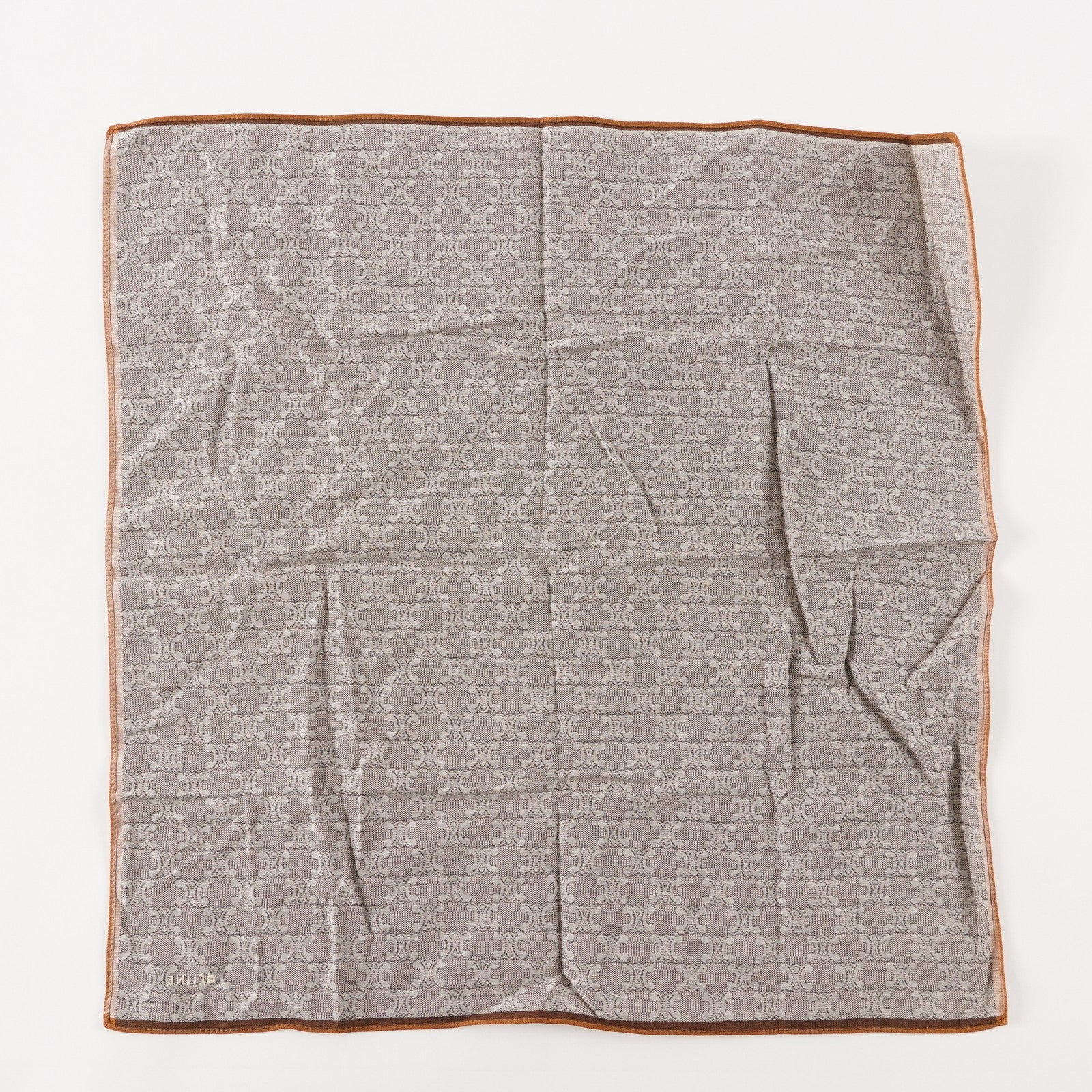 CELINE Logo Cotton Scarf Scarves Pocket Square XY206