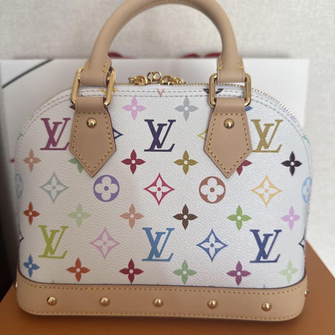 AUTHENTIC Louis Vuitton Takashi Murakami Alma BB multi Handbag Bag 2025 w/strap