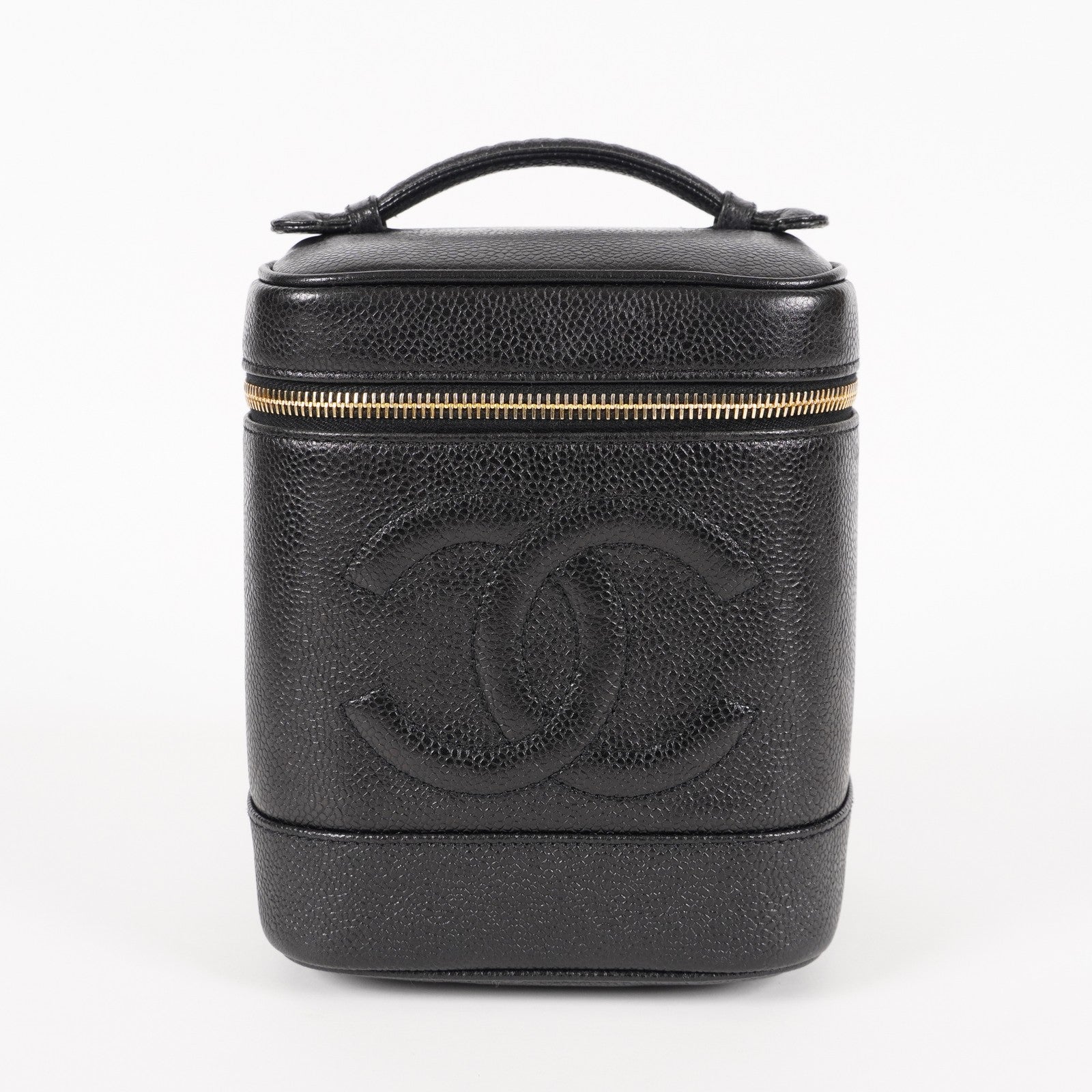 Chanel Vanity Cosmetic Case Black Caviar Leather Bag 05E597040016