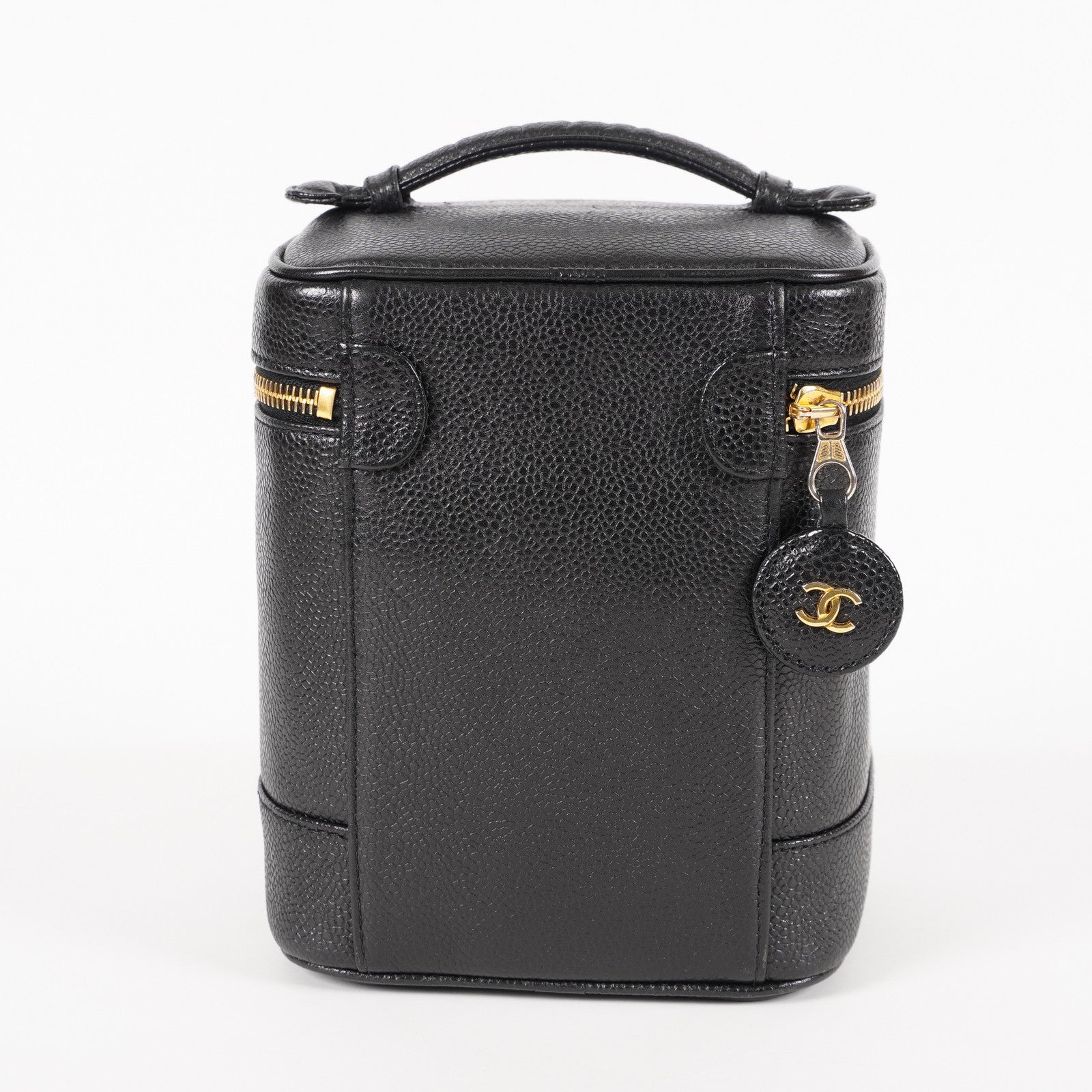 Chanel Vanity Cosmetic Case Black Caviar Leather Bag 05E597040016
