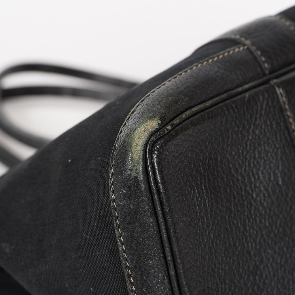 Hermes Garden Party 30 TPM Handbag Tote Leather Canvas Black 05E024290016