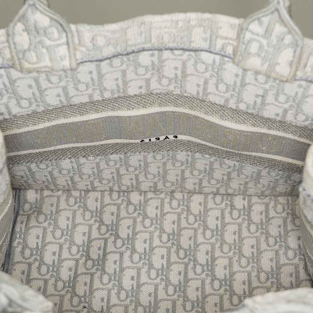Christian Dior Book Tote Toile de Jouy Beige Gray Canvas Bag used 02E207260003
