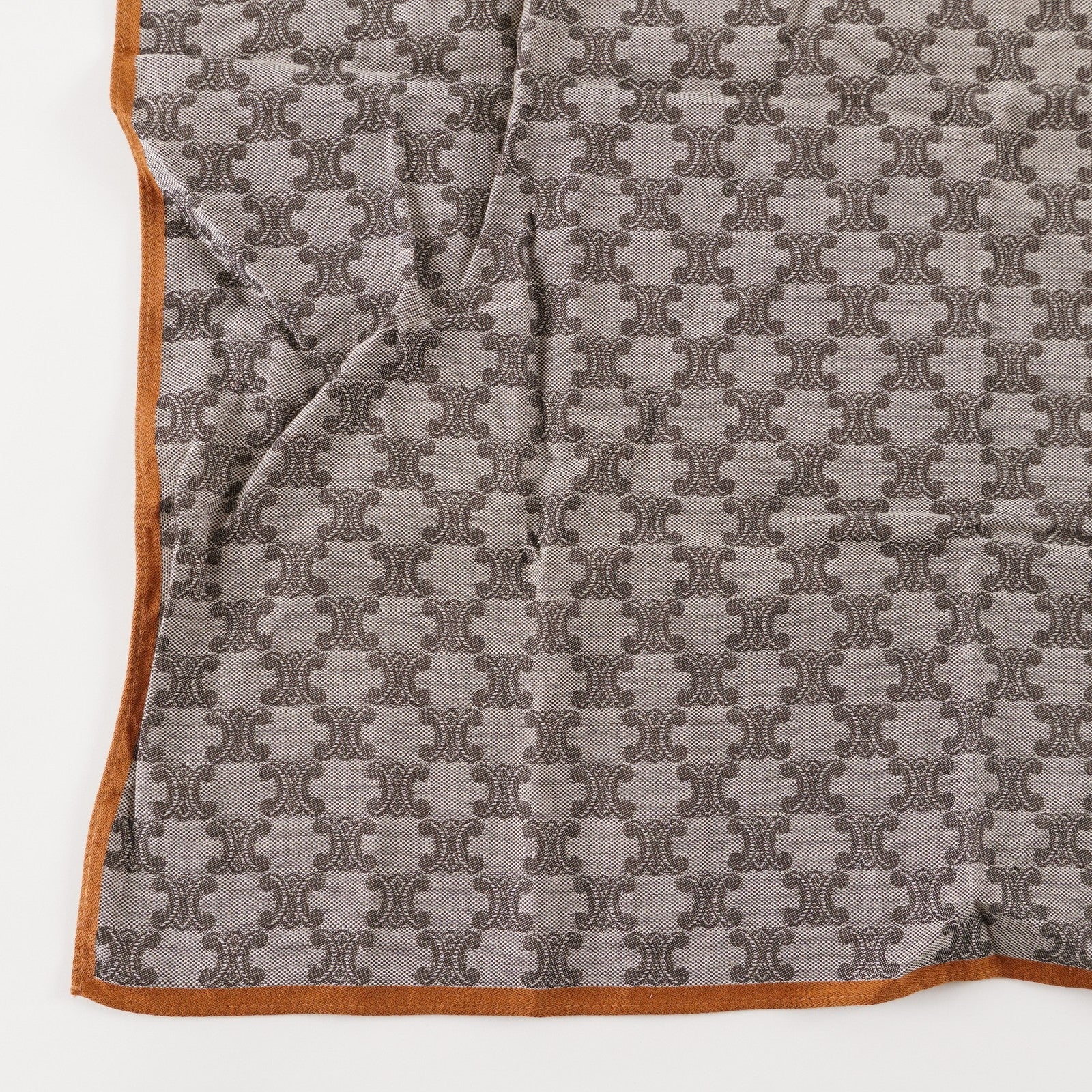 CELINE Logo Cotton Scarf Scarves Pocket Square XY206