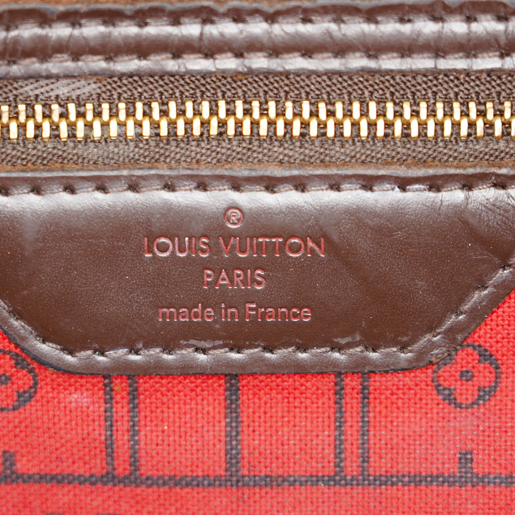 Louis Vuitton Neverfull MM Damier Ebene Red Interior Tote 05E053410016