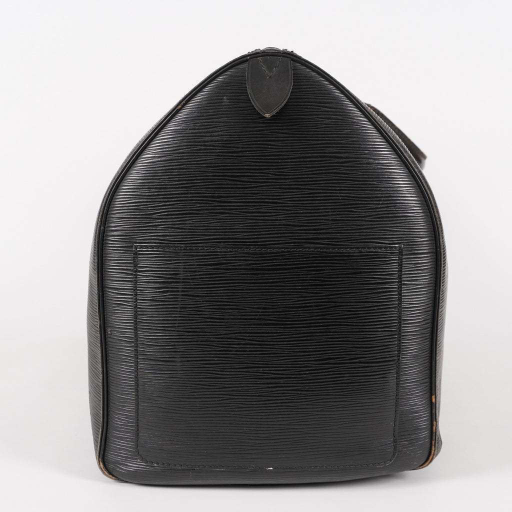 LOUIS VUITTON Epi Keepall 50 Boston Bag Black M42962 LV Auth 05E173960016