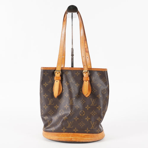 Authentic Louis Vuitton Monogram Bucket PM Shoulder Tote Bag M42238 02E242640018